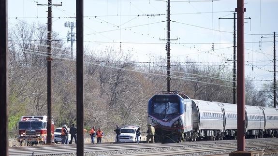 El tren que ha descarrilado. 