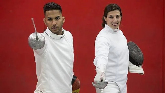 Pereira (i) y Cisneros posan tras un entrenamiento. 