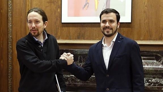 Pablo Iglesias y Alberto Garzón. 