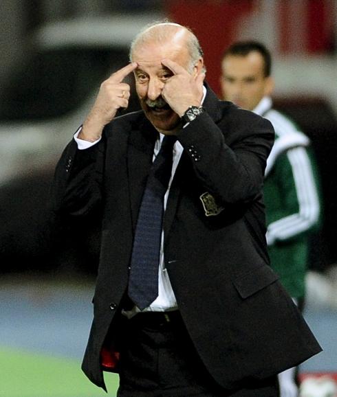 Vicente del Bosque, durante un partido. 