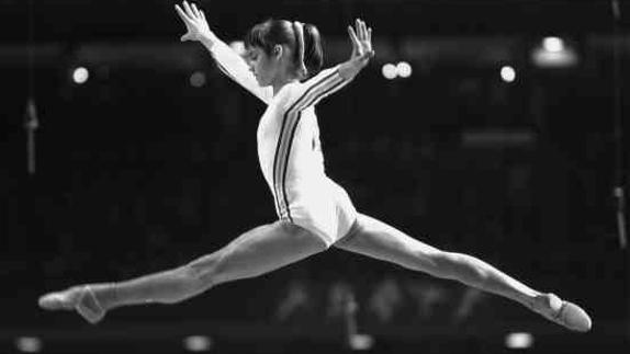 Nadia Comaneci, durante los Juegos Olímpicos. 