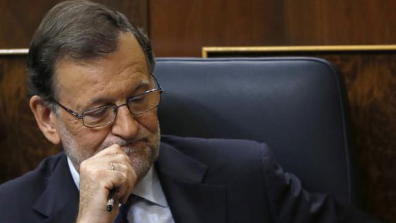 Rajoy, decepcionado tras la votación. 