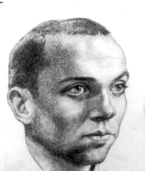 Retrato de Miguel Hernández hecho en la cárcel.