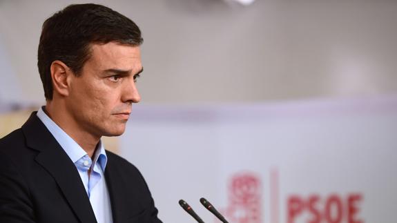 Pedro Sánchez, este lunes en la sede de Ferraz.