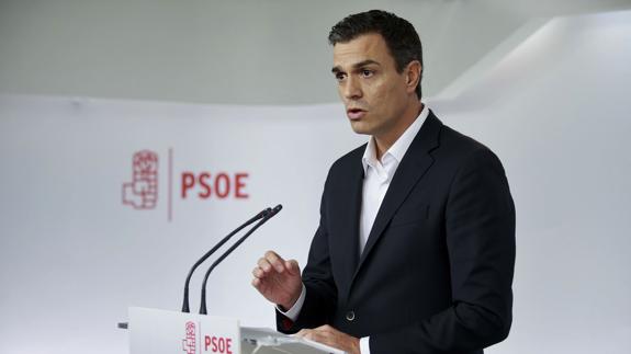 El secretario general del PSOE, Pedro Sánchez, durante un mitin.