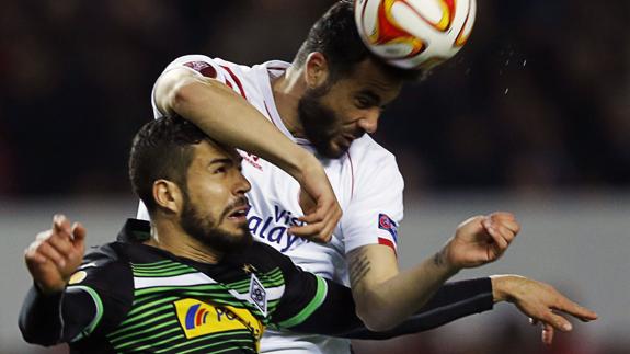 Domínguez, ante el Sevilla. 