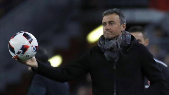 Luis Enrique, ante el Athletic. 