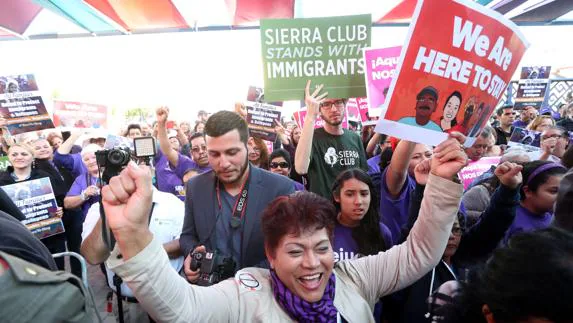 Protesta contra Trump en Los Ángeles. 