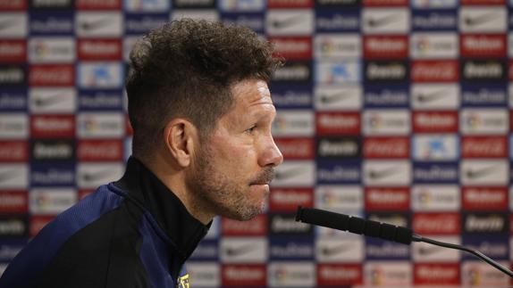 Simeone, en rueda de prensa. 