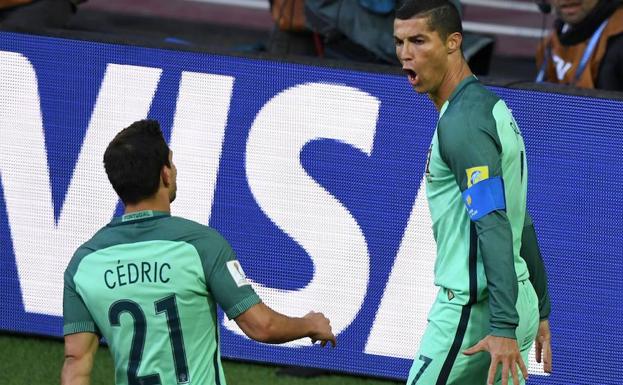 Cristiano Ronaldo celebra su gol ante Rusia. 