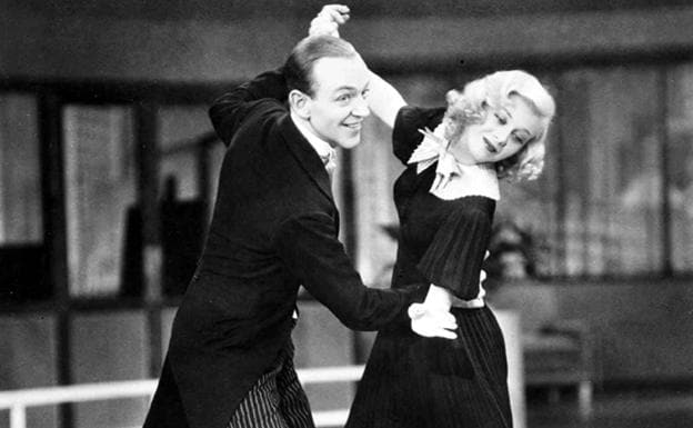 Fred Astaire y Ginger Rogers en 'Tiempo de Swing'.