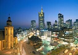 Los rascacielos de Frankfurt, centro financiero.