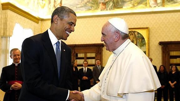 El Papa Francisco recibe a Barack Obama.