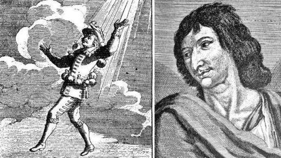 Cyrano de Bergerac, a la izquierda, escribió 'Historia cómica de los Estados e imperios de la luna'.