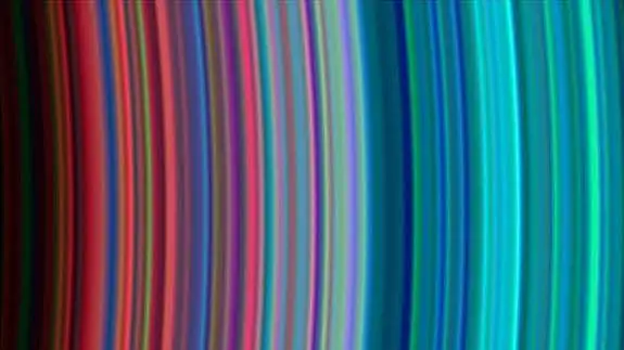 Sección de los anillos de Saturno fotografiada por el instrumento UVIS de la 'Cassini'