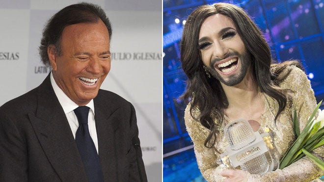 Julio Iglesias y Conchita Wurst.