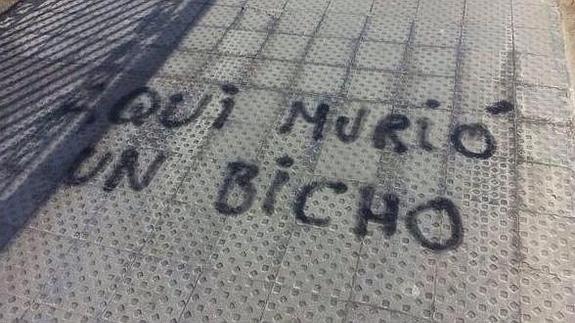 Pintadas ofensivas en el puente donde fue asesinada Isabel Carrasco.