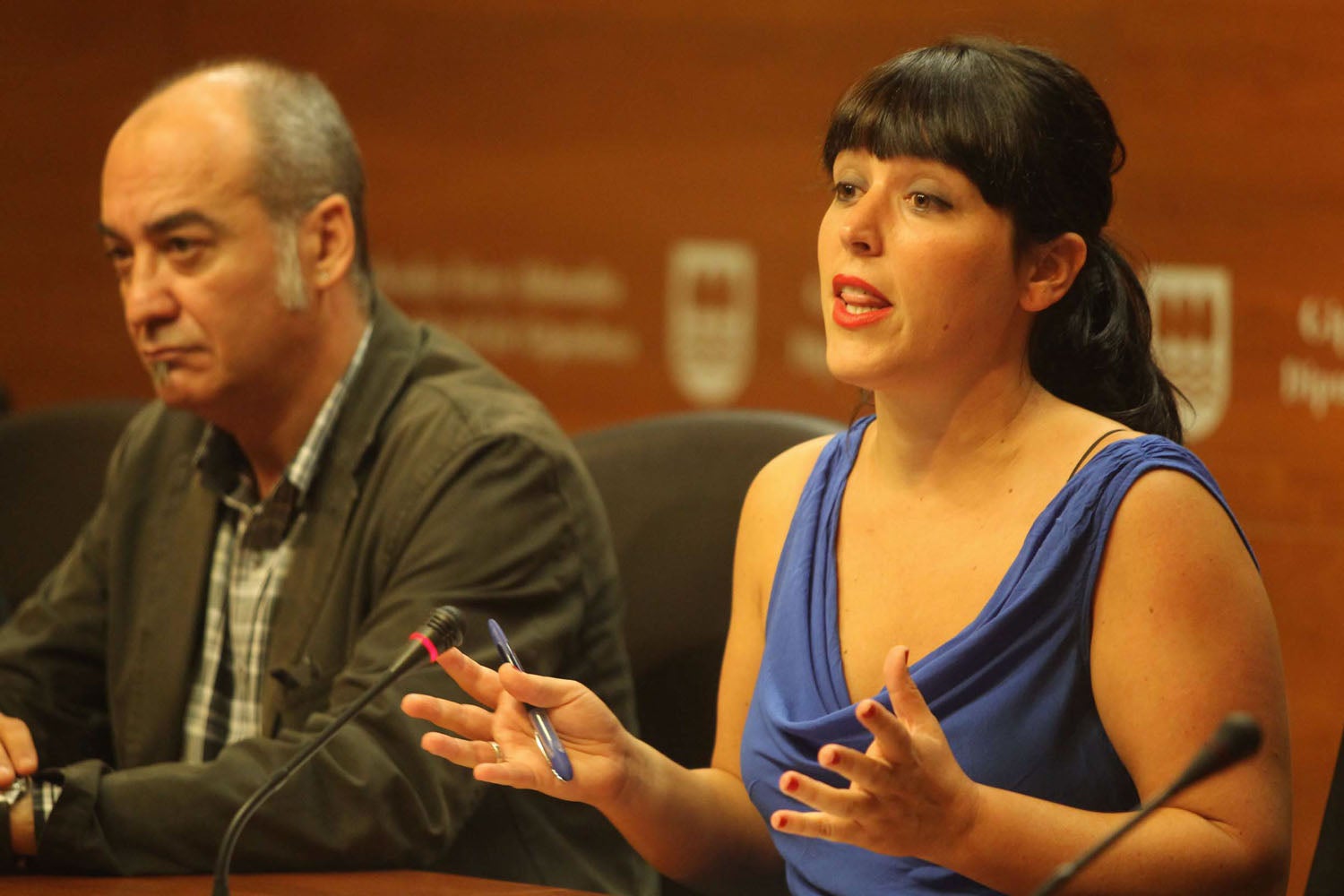 Larraitz Ugarte y Martin Garitano, en una rueda de prensa.