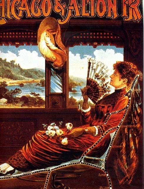 Cartel del siglo XIX promocionando los coches Pullman.