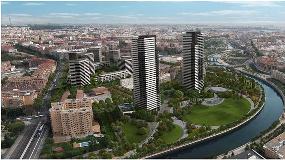 Proyección del ámbito junto al río Manzanares una vez concluida la reforma.
