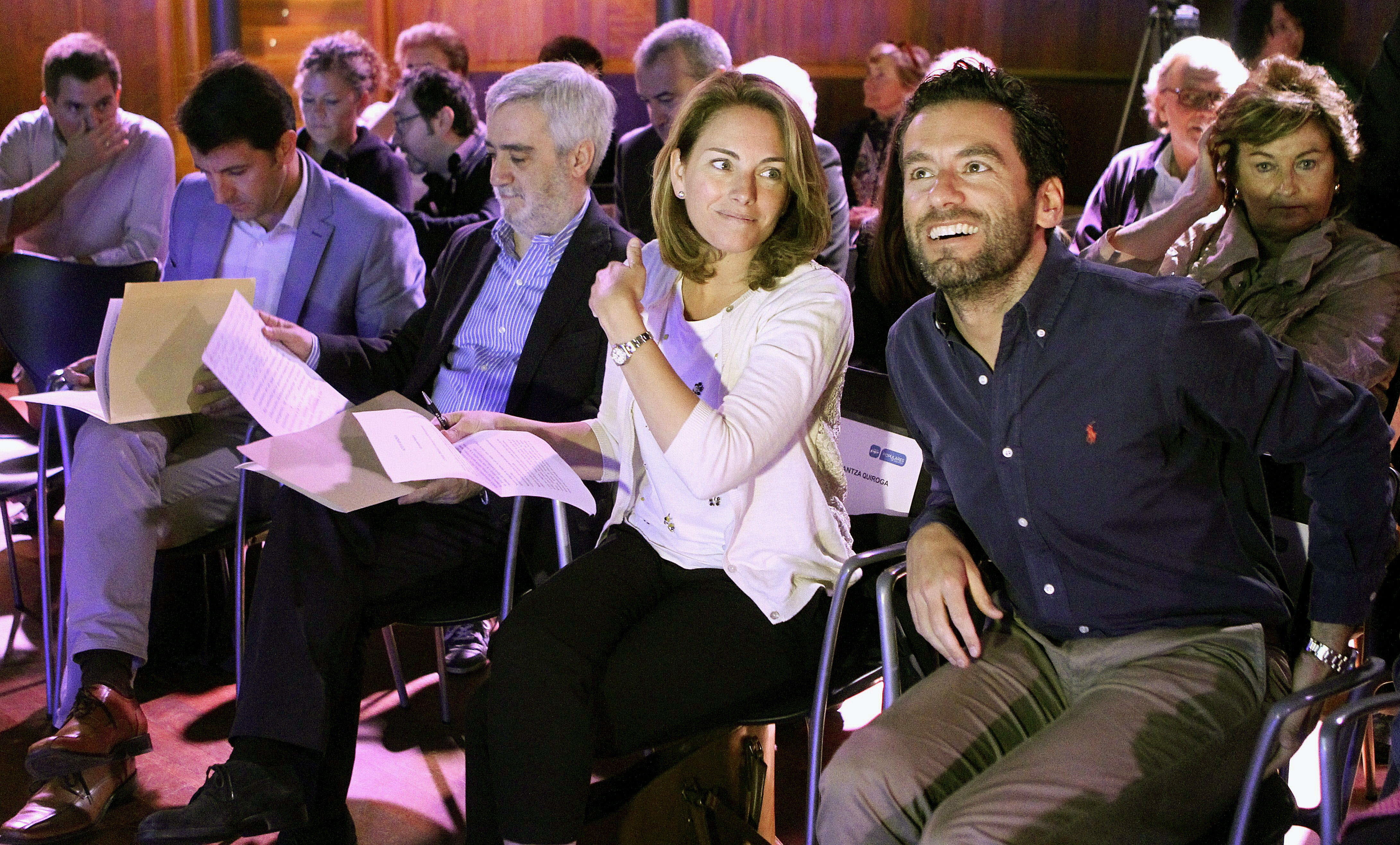 Arantza Quiroga, durante la jornada organizada por los populares vascos en San Sebastián