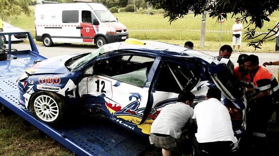 Así quedó el coche accidentado