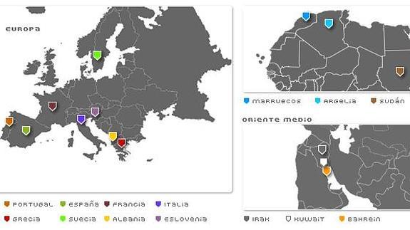 Rutas aéreas de  Swiftair.
