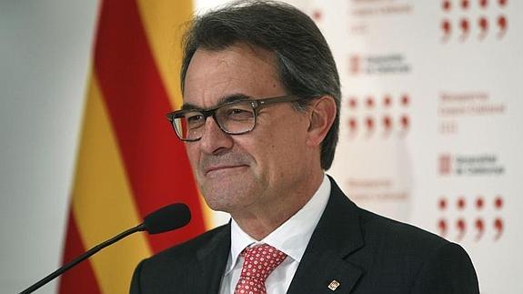 Artur Mas, durante la rueda de prensa.