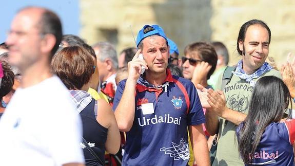 Los aficionados de Urdaibai, encantados con la victoria.