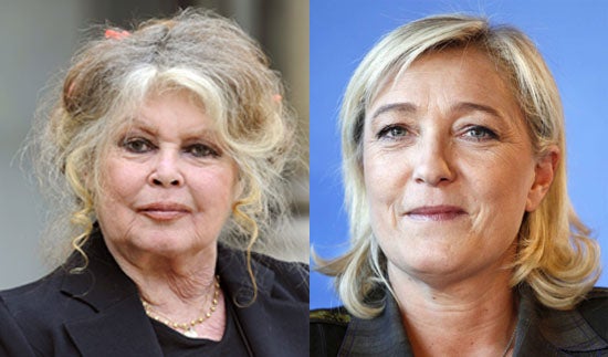 Brigitte Bardot y Marine Le Pen.