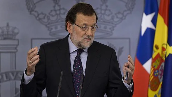 El presidente del Gobierno, Mariano Rajoy, durante su comparecencia de hoy.  