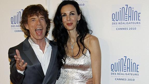 Mick Jagger y L'Wren Scott.