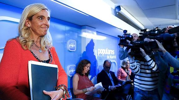 La alcaldable Mariola Vargas antes de someterse al examen-casting del PP madrileño.