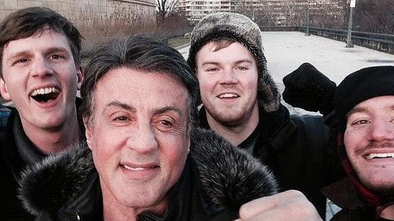 Fueron a imitar la escena de las escaleras de 'Rocky' y se encontraron a Sylvester Stallone