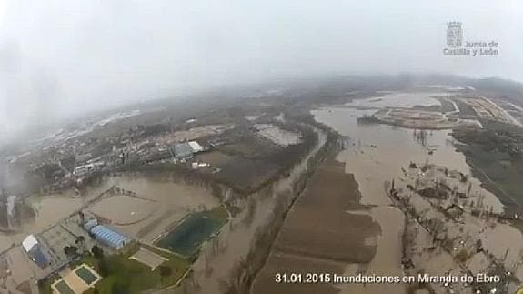 Las inundaciones de Miranda, a vista de pájaro