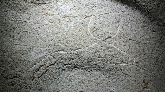 Imágenes grabadas en la cueva de Erlaitz.