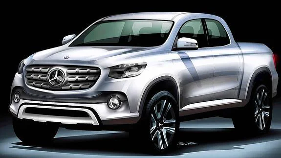 Prototipo de la pick-up de Mercedes. 