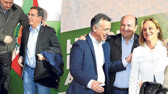 José Luis Bilbao, junto a Urkullu, Ortuzar e Itxaso Atutxa en el Aberri Eguna.