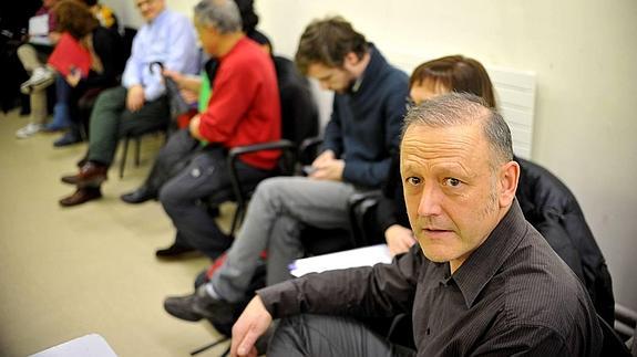 Roberro Uriarte, en una reunión del Consejo de Euskadi de Podemos. 