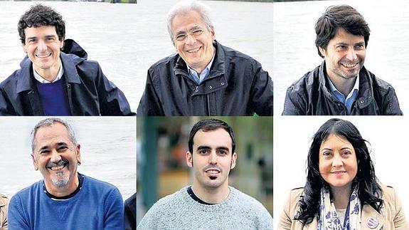 Rementeria (PNV), Totorika (PSOE), Ruiz (PP), Unanue (Bildu), Sainz (Ciudadanos) y Merinero (Podemos.).