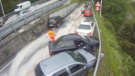 Imagen de los vehículos accidentados.