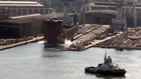 Los astilleros de La Naval en Sestao.