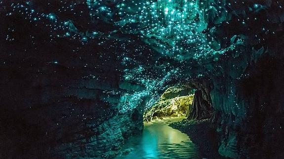 Cueva Waitomo Glowworms, en Nueva Zelanda.