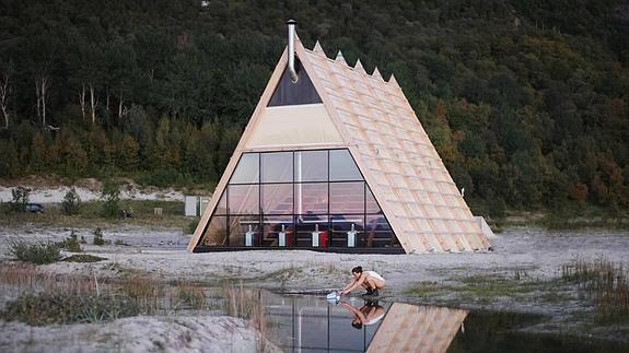 La sauna Salt es casi un anfiteatro con vistas a la naturaleza noruega.