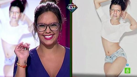 Cristina Pedroche y el montaje que publicó de Alfonso Rojo con cuerpo de mujer.