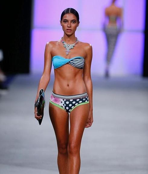 Rocío Crusset desfiló para la firma Bloomer Bikini, ayer en la MFShow Women.