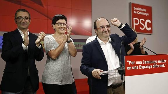 Miquel Iceta en la sede de los socialistas catalanes en Barcelona. 