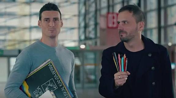 Aritz Aduriz eta Kirmen Uribe.