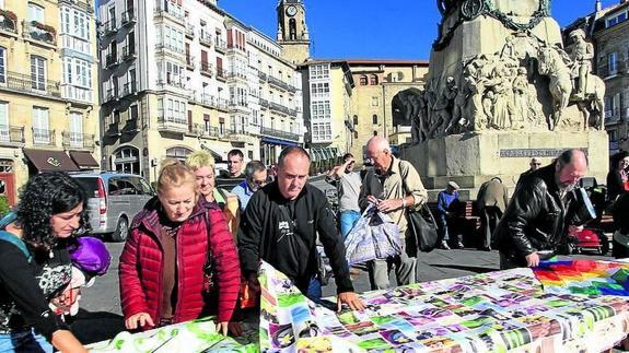 Una concentración de apoyo a los refugiados. 