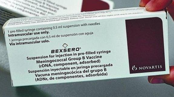 Imagen de la caja del 'Bexsero', la vacuna contra la meningitis B.